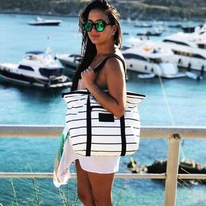 NWT ALOHA Collection Day Tripper Bag, Carryall Beach Bag Pinstripe